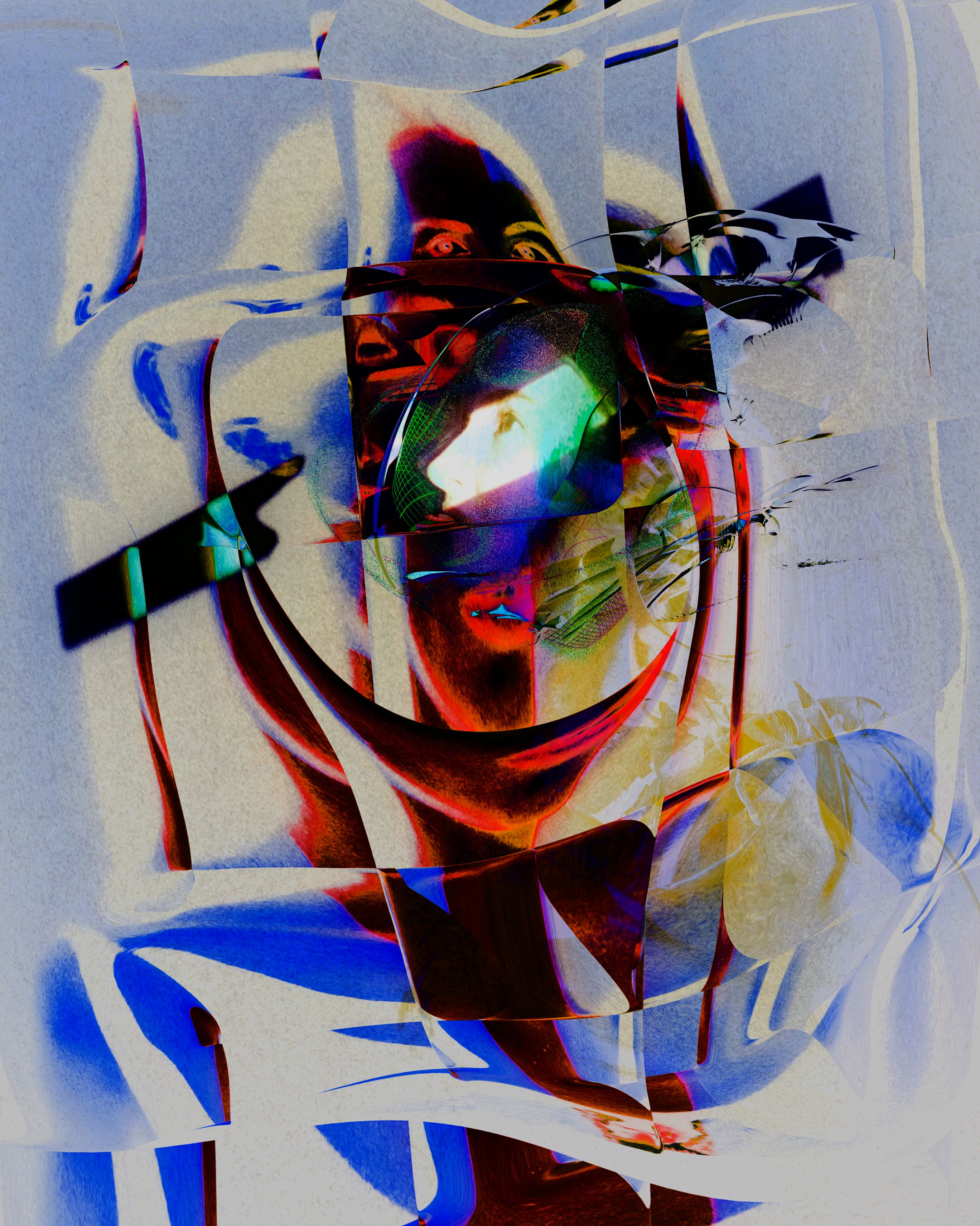 An abstract digital artwork featuring vibrant colors and geometric shapes, creating a dynamic visual experience.