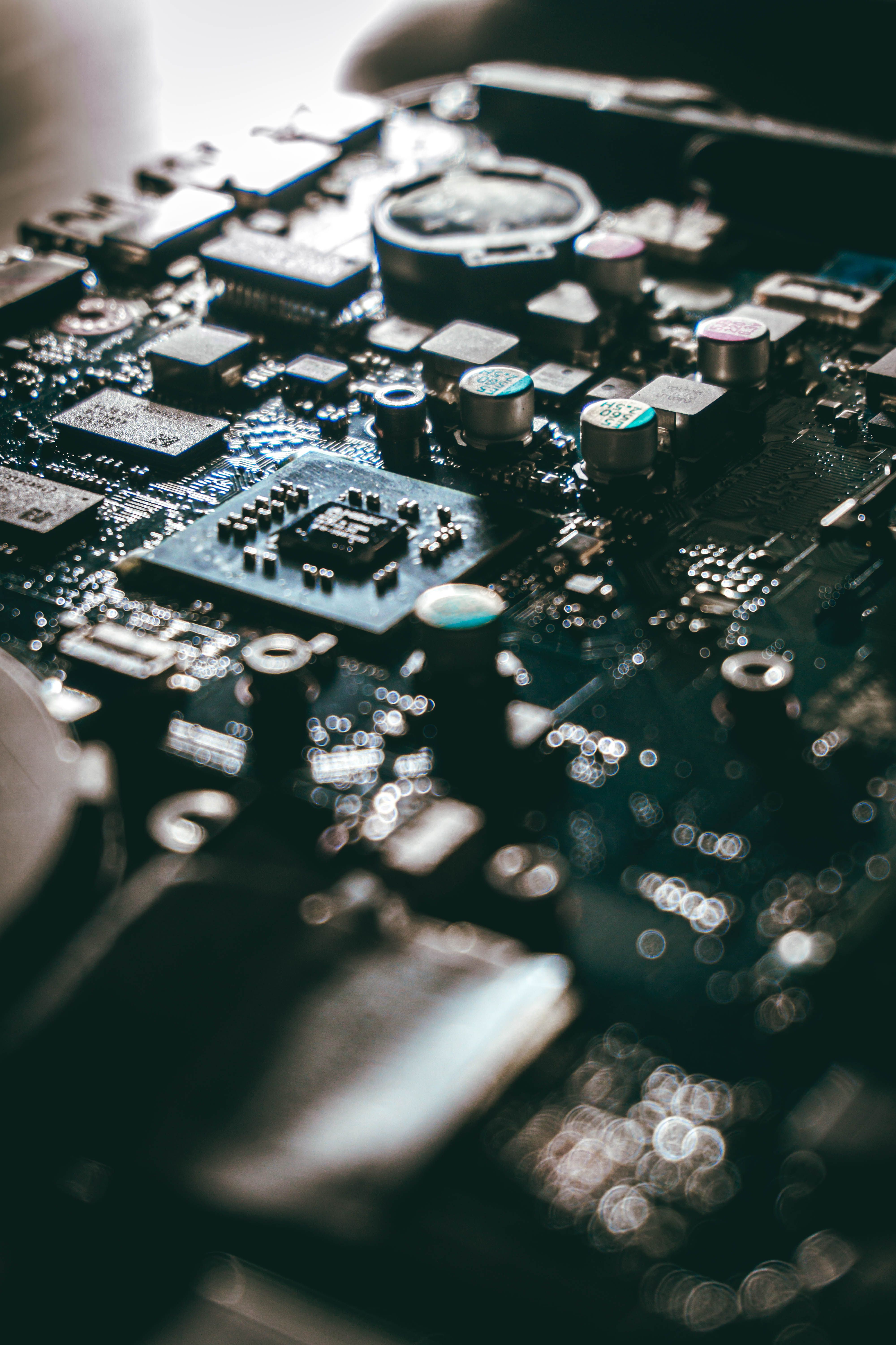 From above of desktop computer central processing unit with plastic and metal details fixed with tiny screws